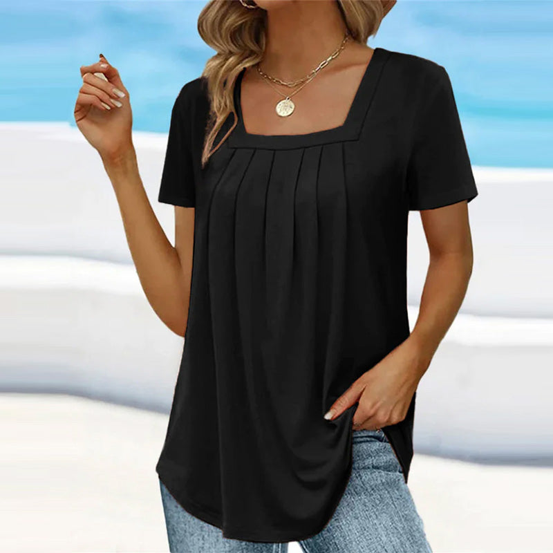 Liv - elegant plisseret bluse