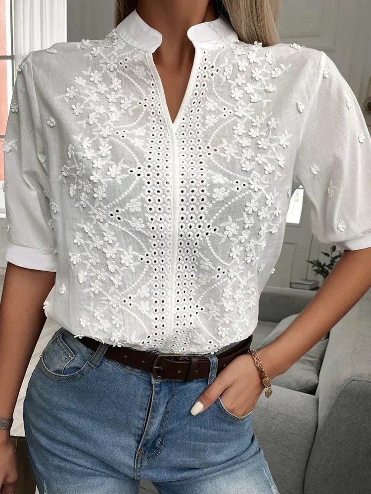 Sophie - Luksuriøs broderet bluse