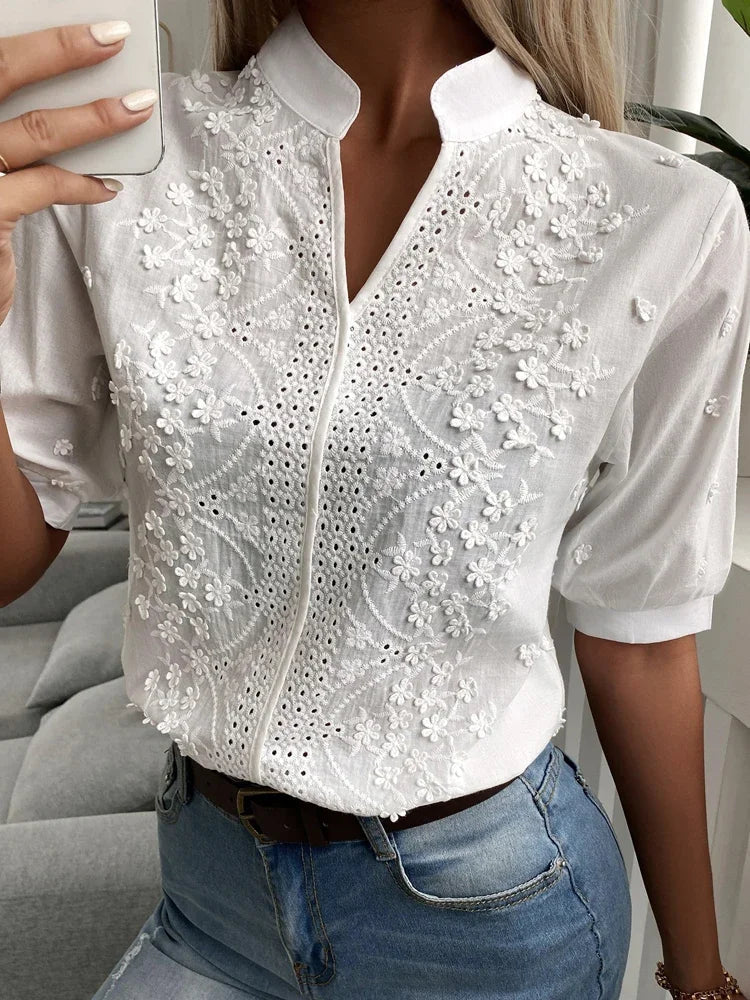 Sophie - Luksuriøs broderet bluse