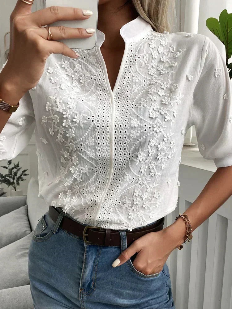 Sophie - Luksuriøs broderet bluse