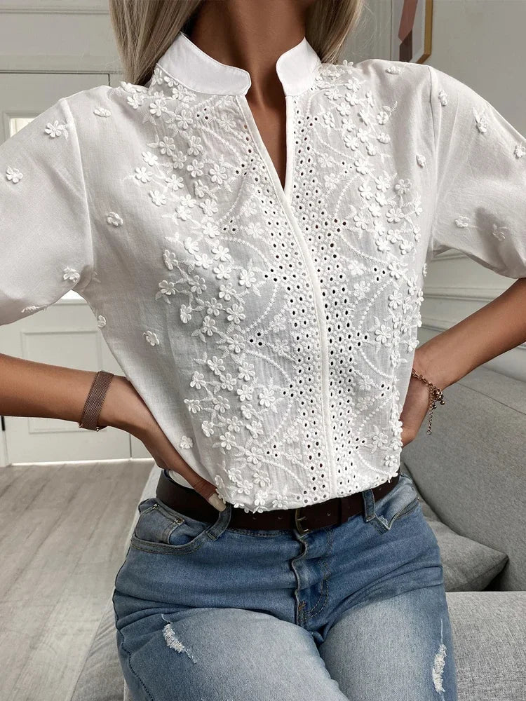 Sophie - Luksuriøs broderet bluse